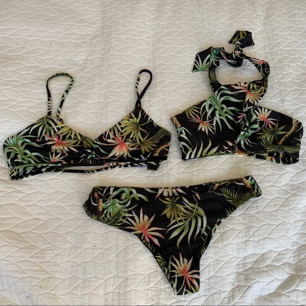 Beach Riot Hibiscus & Coconut Tops + Kauai Bottom